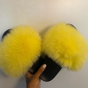 Faux Fur Slides
